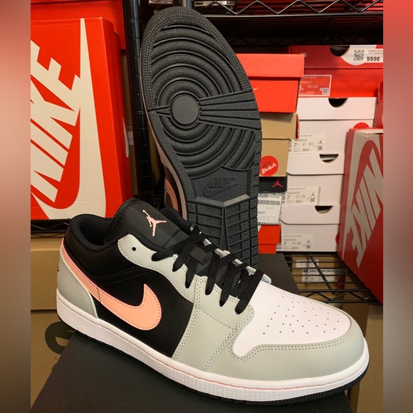 Nike Air Jordan 1 Low Black Grey Pink Shoes 553558-062 553560-062 GS Men's Sizes - Picture 6 of 13